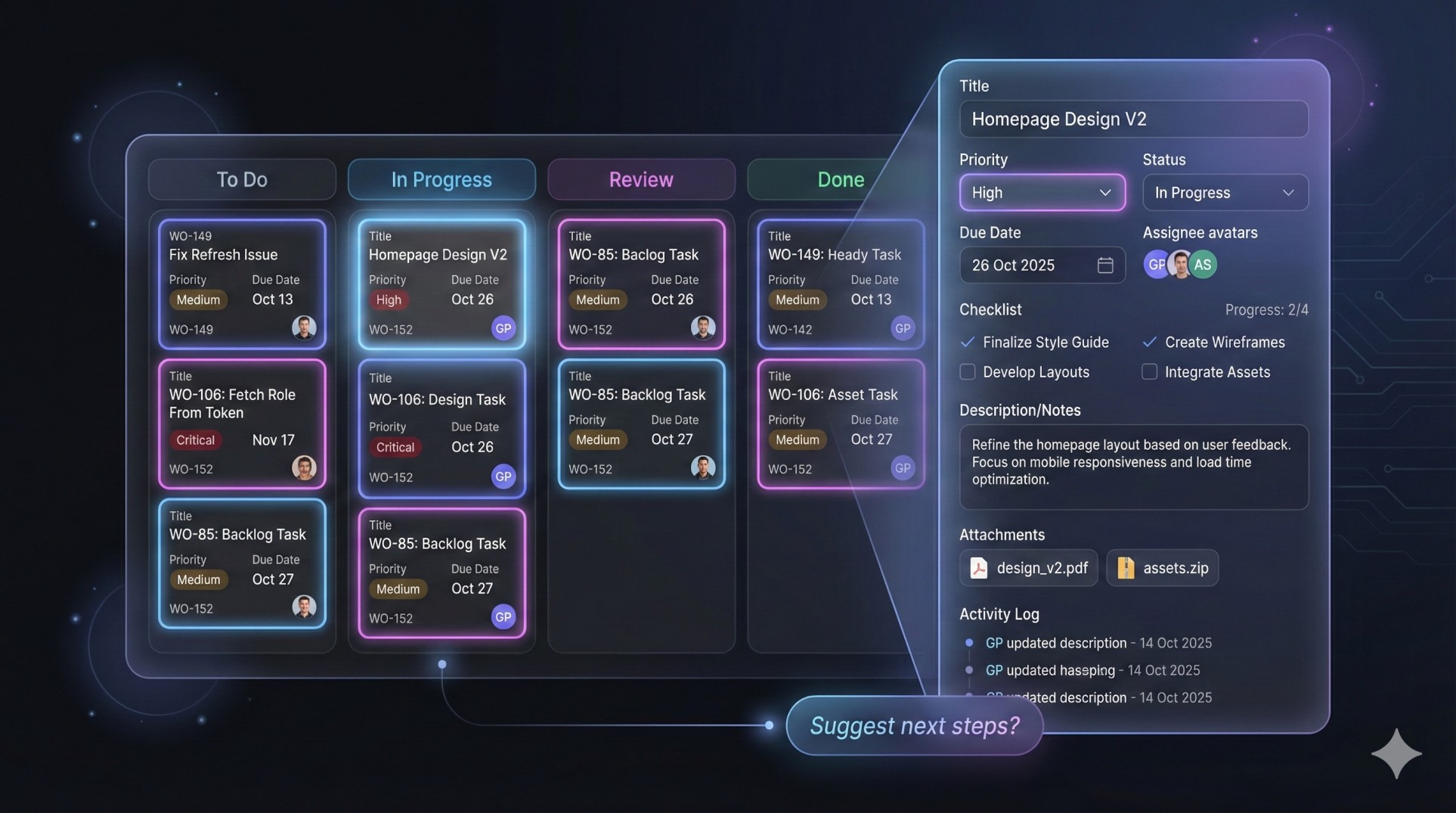 Kanban Board & Task Management
